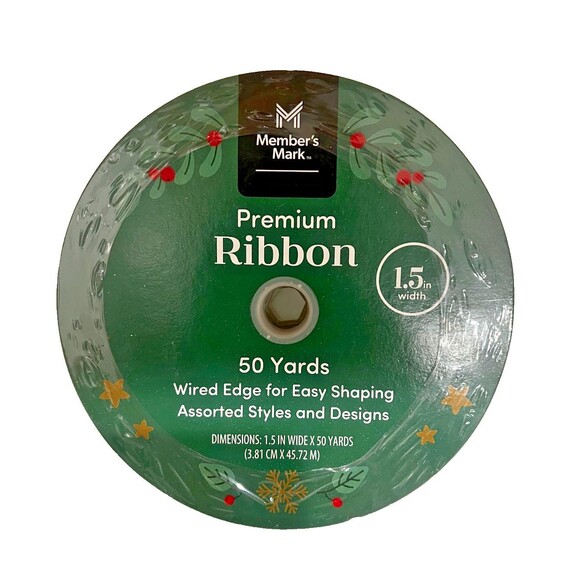 Member's Mark Premium Wired Edge Brown & Gold 1.5" Wide x 50 Yards NEW - Picture 3 of 6